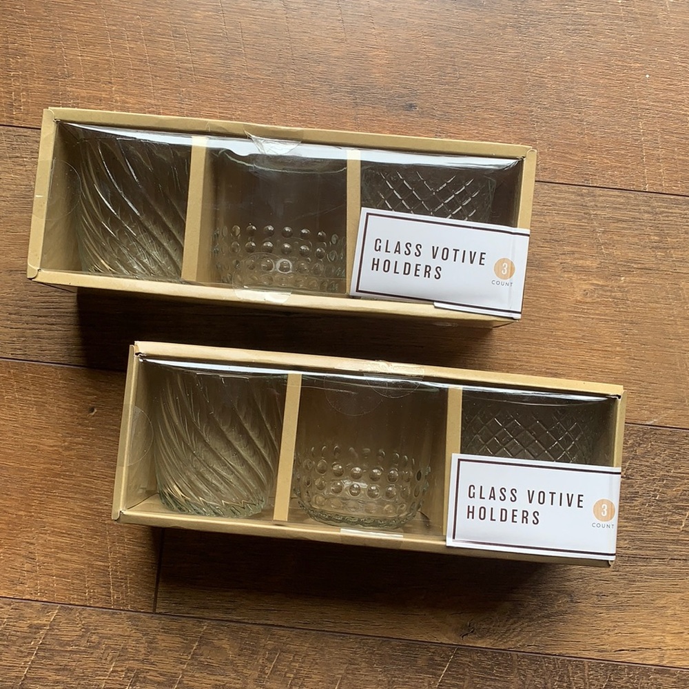 NWT Glass Votive Holders
